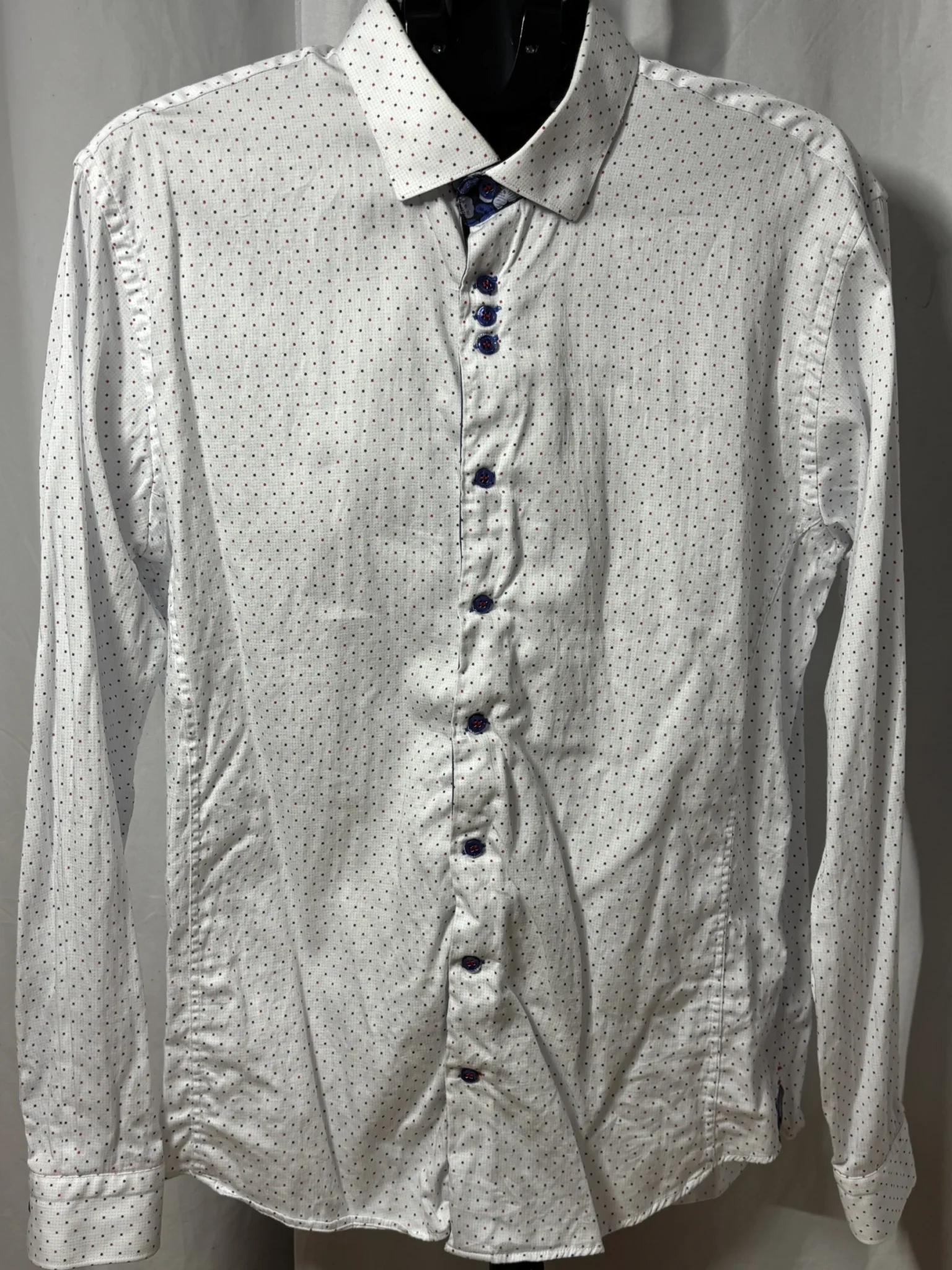 Featured image for Chemise habillée premium Au Noir - Blanche à micro-pois - Taille 5 / xl