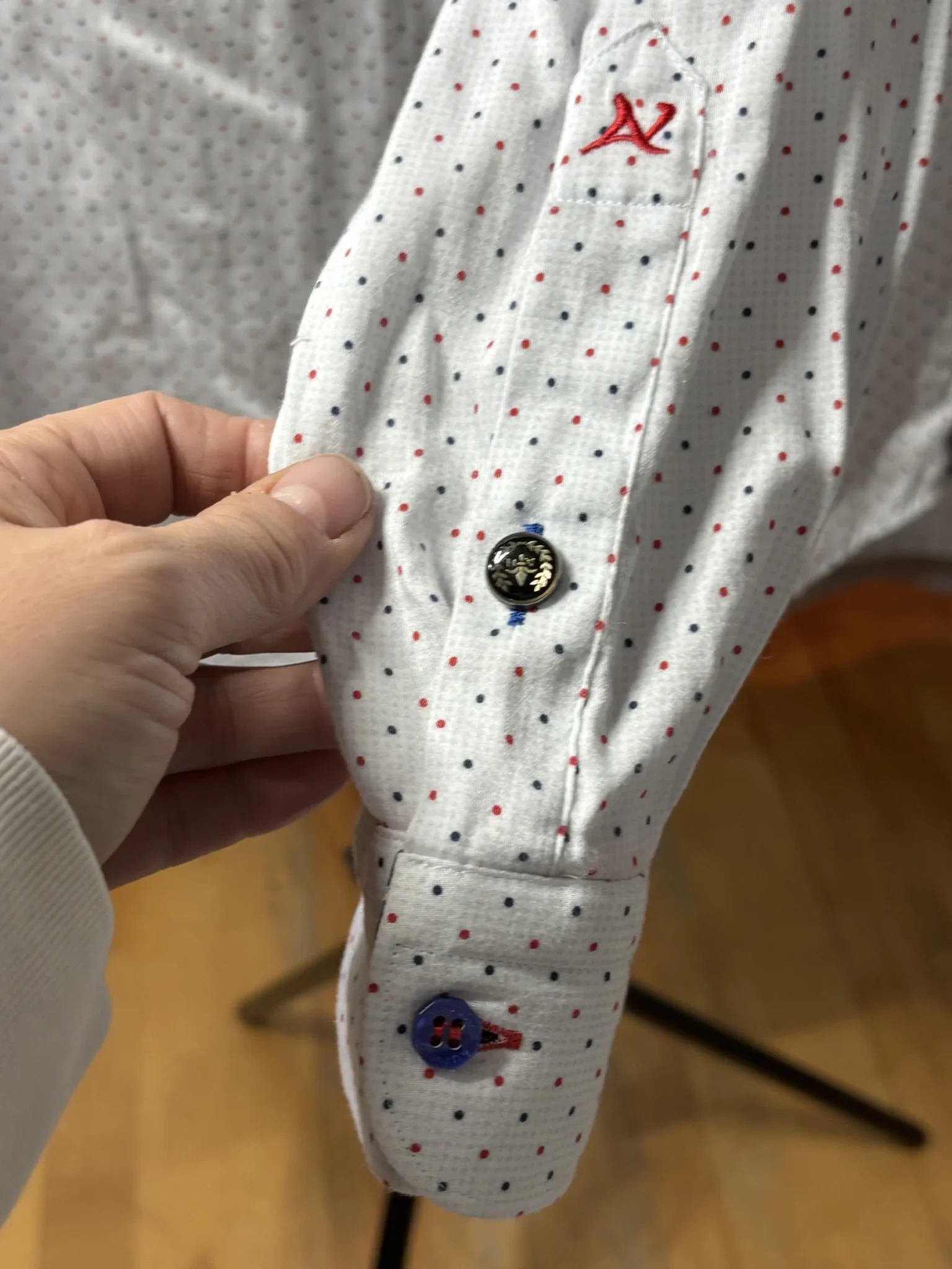 Image for Chemise habillée premium Au Noir - Blanche à micro-pois - Taille 5 / xl