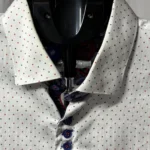 Thumbnail for Chemise habillée premium Au Noir - Blanche à micro-pois - Taille 5 / xl