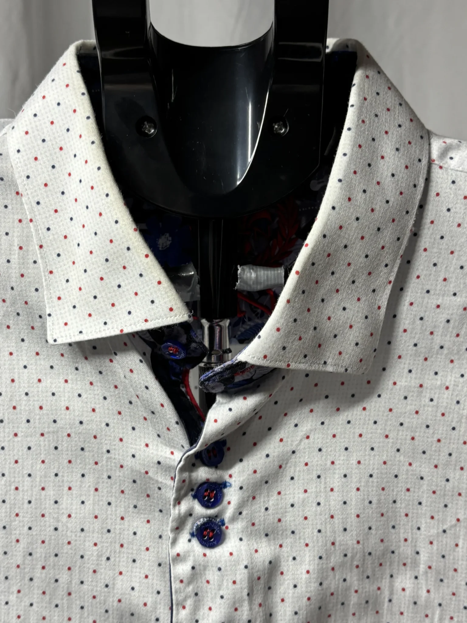 Image for Chemise habillée premium Au Noir - Blanche à micro-pois - Taille 5 / xl