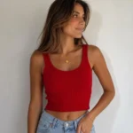 Featured thumbnail for Camisole en tricot rouge - onesize ( Made in Italy)