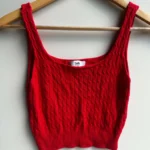 Thumbnail for Camisole en tricot rouge - onesize ( Made in Italy)