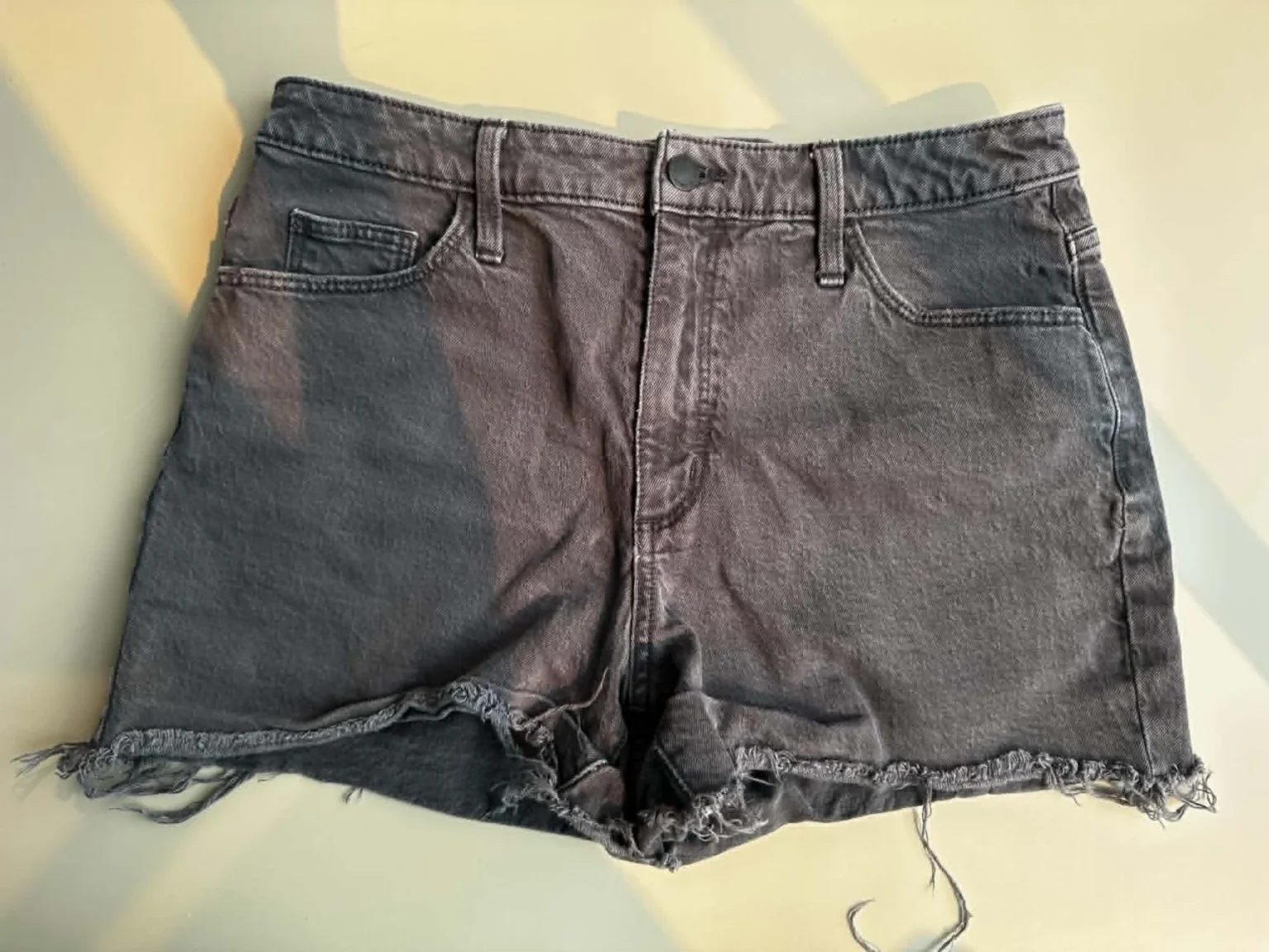 Image for Short en jean noir délavé