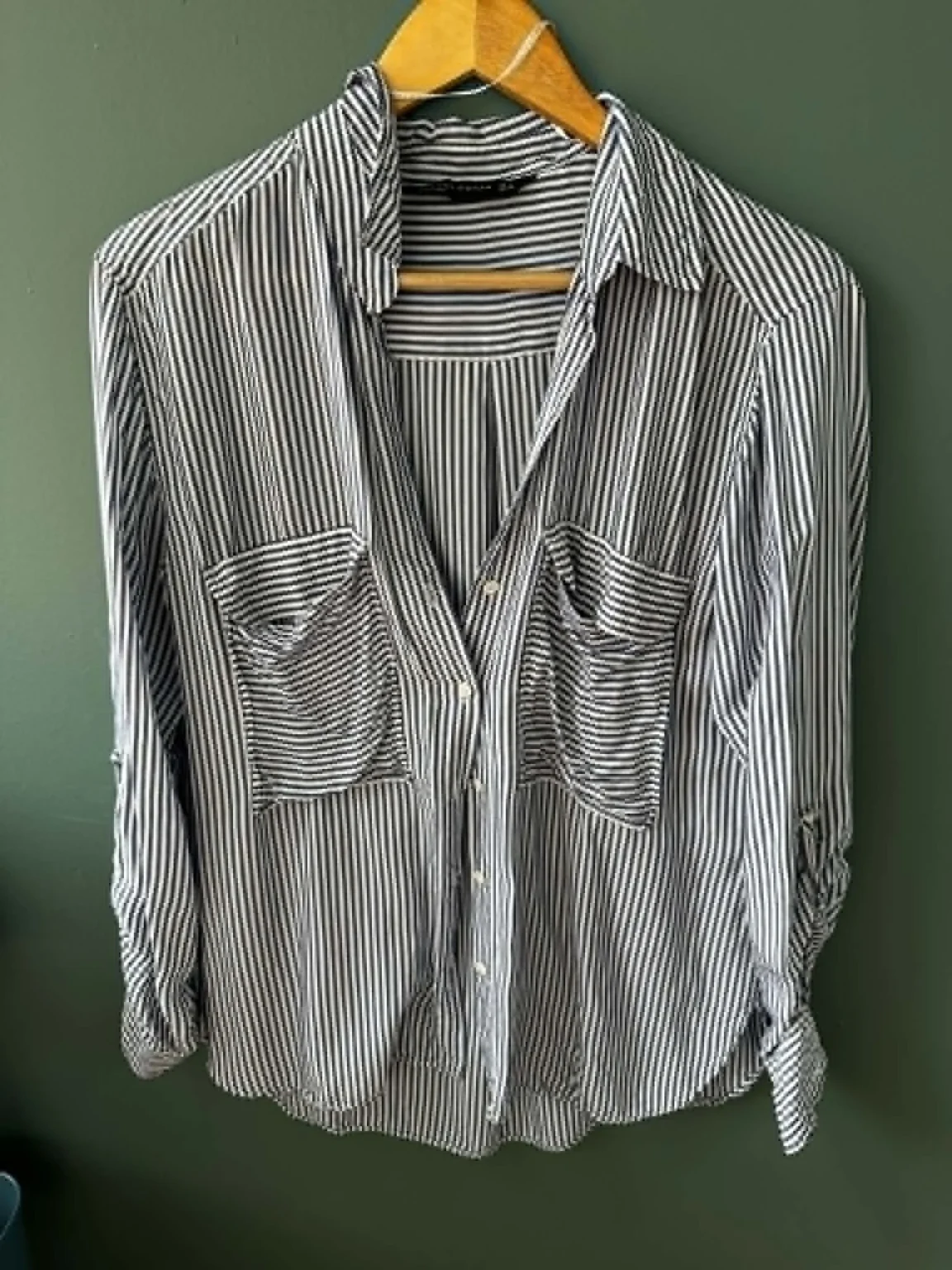 Image for Chemise à rayures Zara bleu & blanc