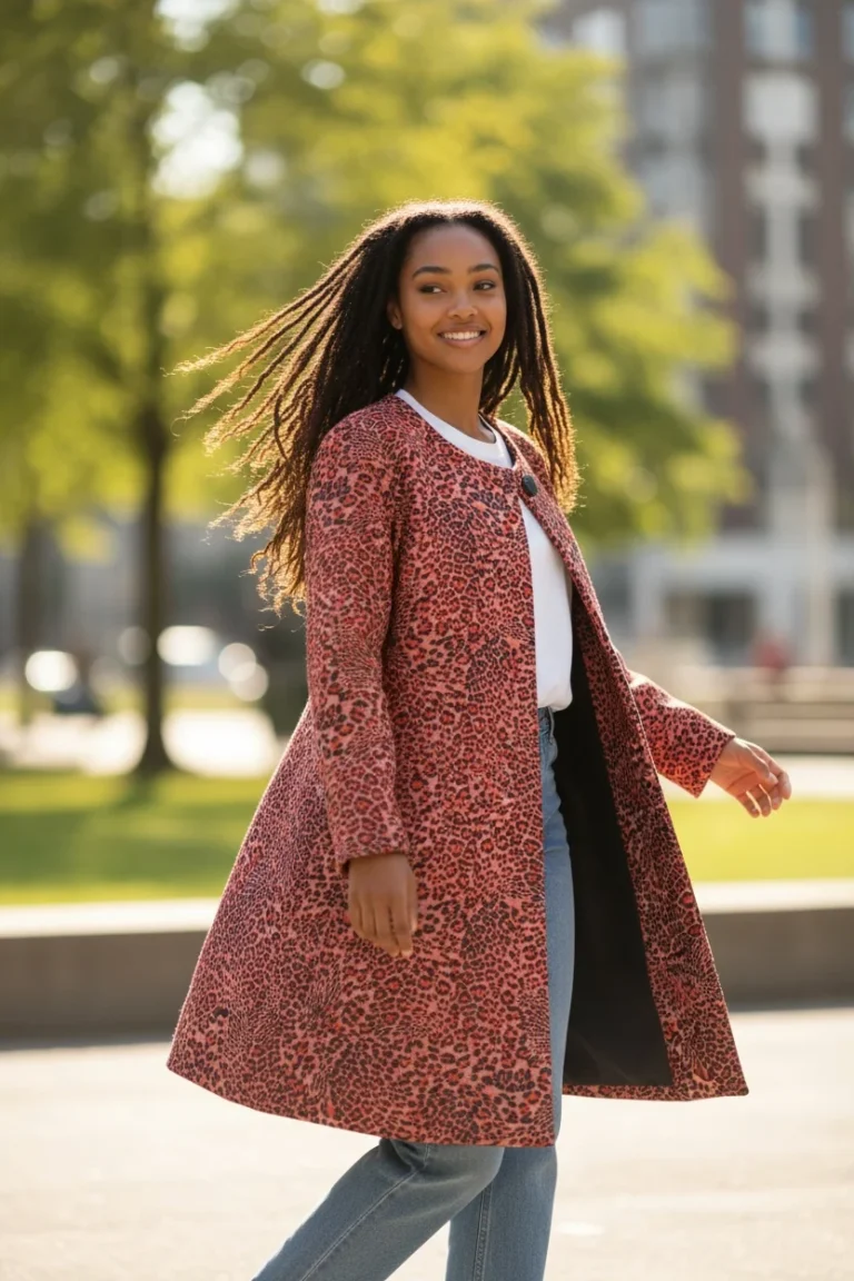 Image for Rinascimento coat with 3/4-length sleeves and a large button fastening.