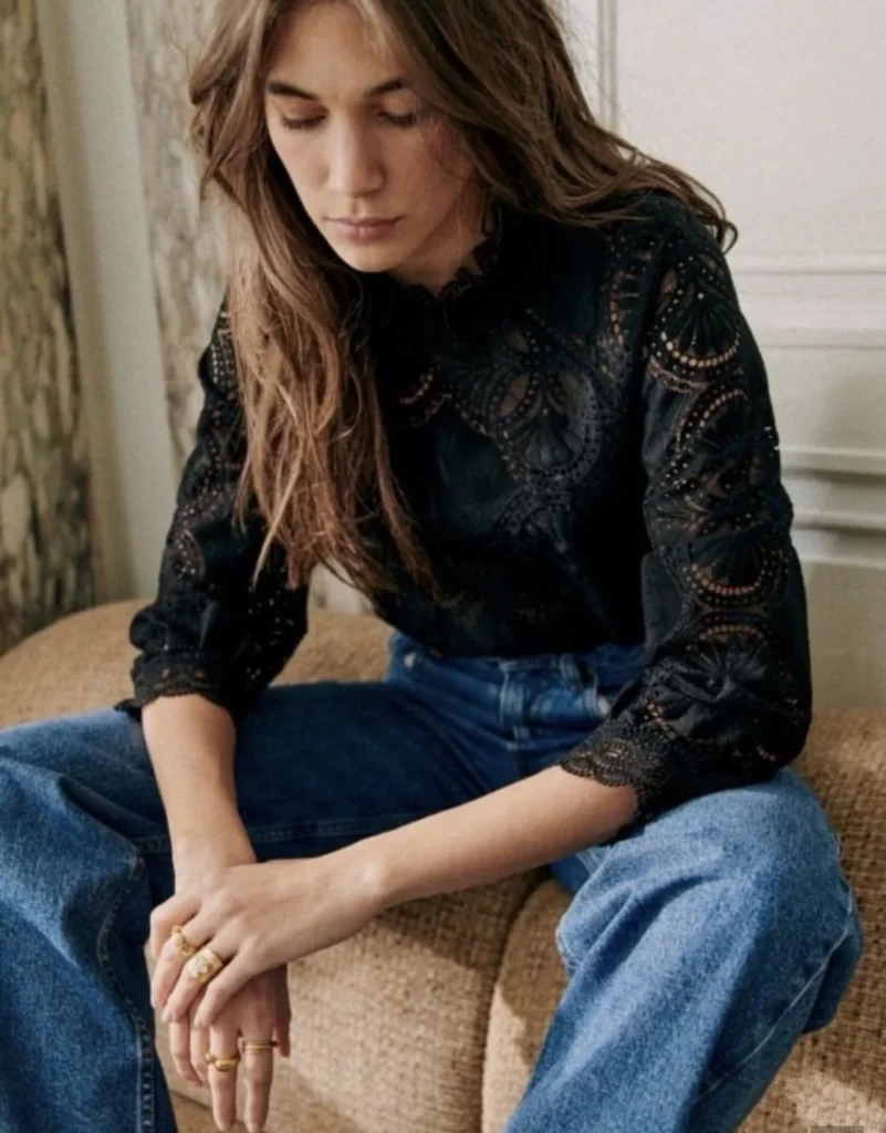 Featured image for Sézane Bianca blouse noire neuve avec étiquette