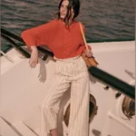 Featured thumbnail for Pantalons crème à rayures