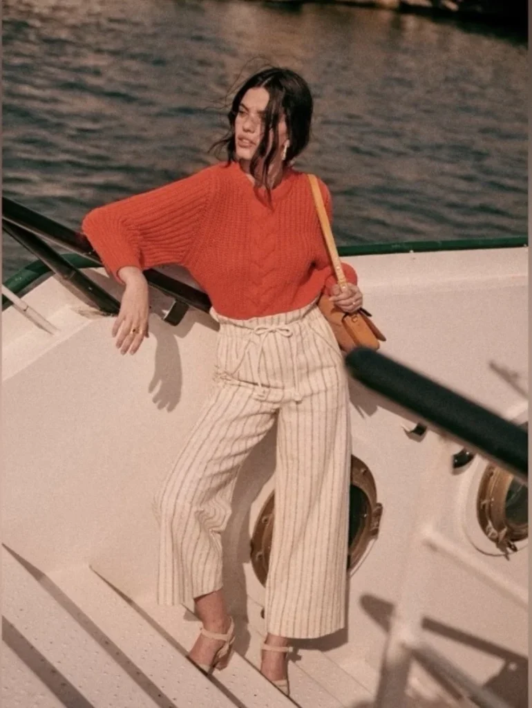 Featured image for Pantalons crème à rayures