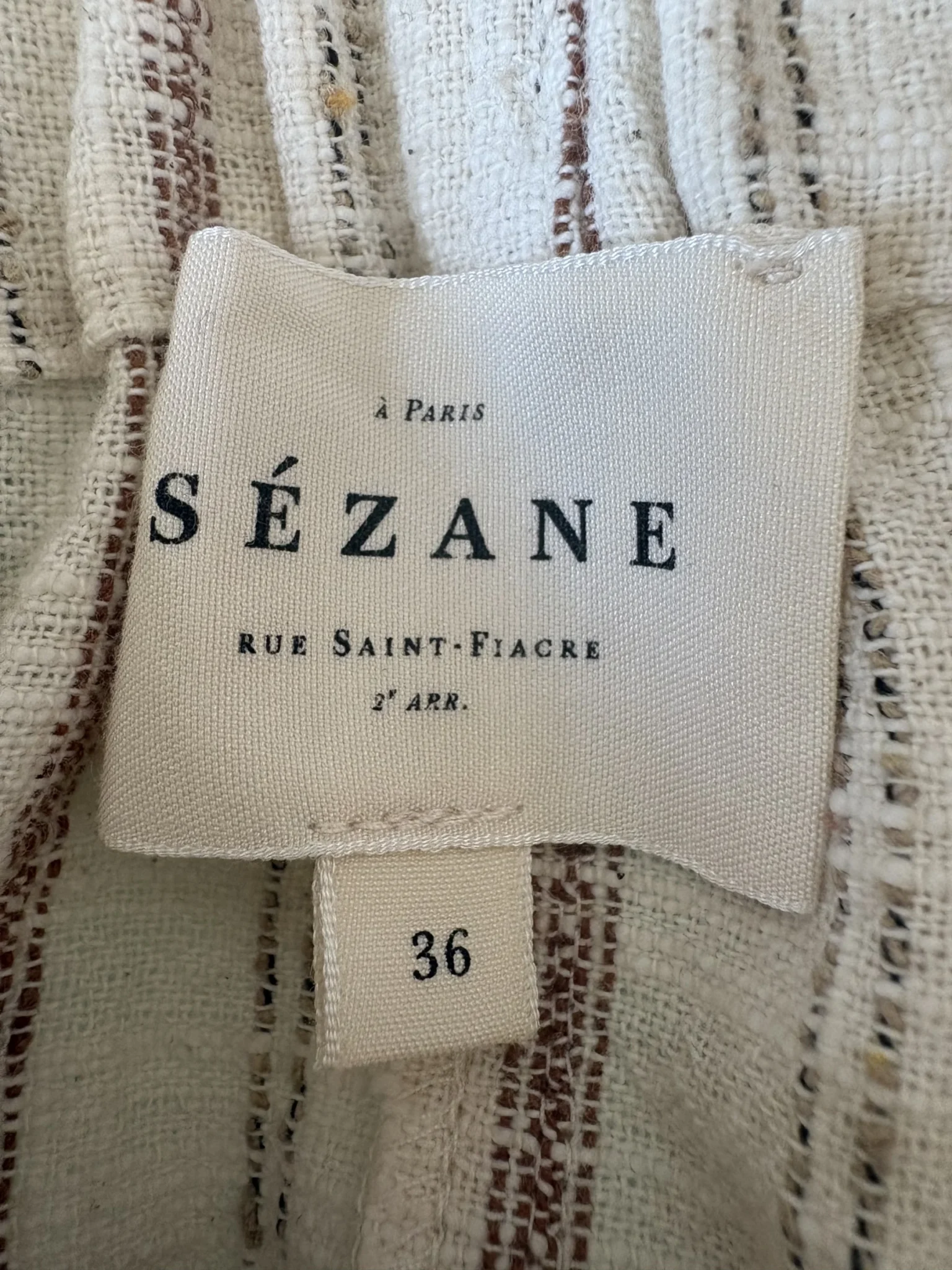 Image for Pantalons crème à rayures