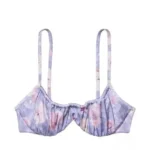 Thumbnail for Haut Maillot Bikini Mauve Rose Fleuri Victoria's Secret Ice Queen Floral Ruched Lilac Pink Swim Top