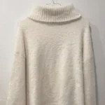 Thumbnail for Chandail Pull Tricot Col Roulé Blanc en Laine SNDYS Cecilia White Wool Knit Turtleneck Sweater