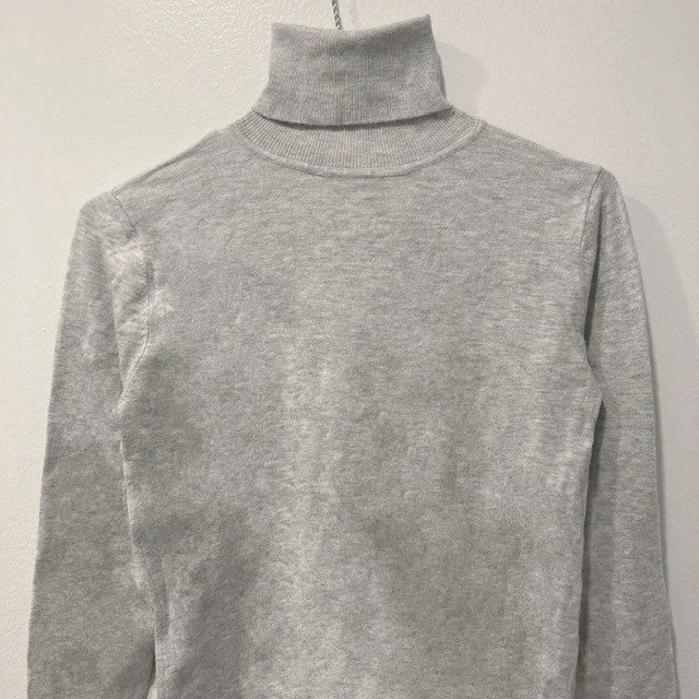Image for Chandail Pull Tricot Col Roulé Gris Simons Twik Gray Knit Turtleneck Sweater Top