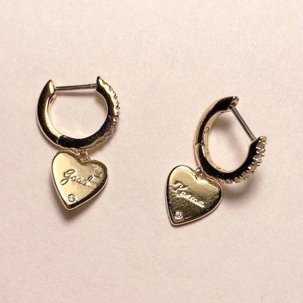 Image for Boucles d'Oreilles Cœur Plaquée Or 14 Carats Ana Luisa 14K Gold Plated Good Karma Heart Earrings