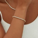 Featured thumbnail for Silver Sparkly Cubic Zirconia Gemstone Bracelet - Bracelet Argenté à Zircone Cubique