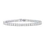 Thumbnail for Silver Sparkly Cubic Zirconia Gemstone Bracelet - Bracelet Argenté à Zircone Cubique