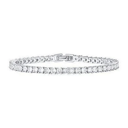 Image for Silver Sparkly Cubic Zirconia Gemstone Bracelet - Bracelet Argenté à Zircone Cubique