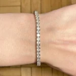 Thumbnail for Silver Sparkly Cubic Zirconia Gemstone Bracelet - Bracelet Argenté à Zircone Cubique