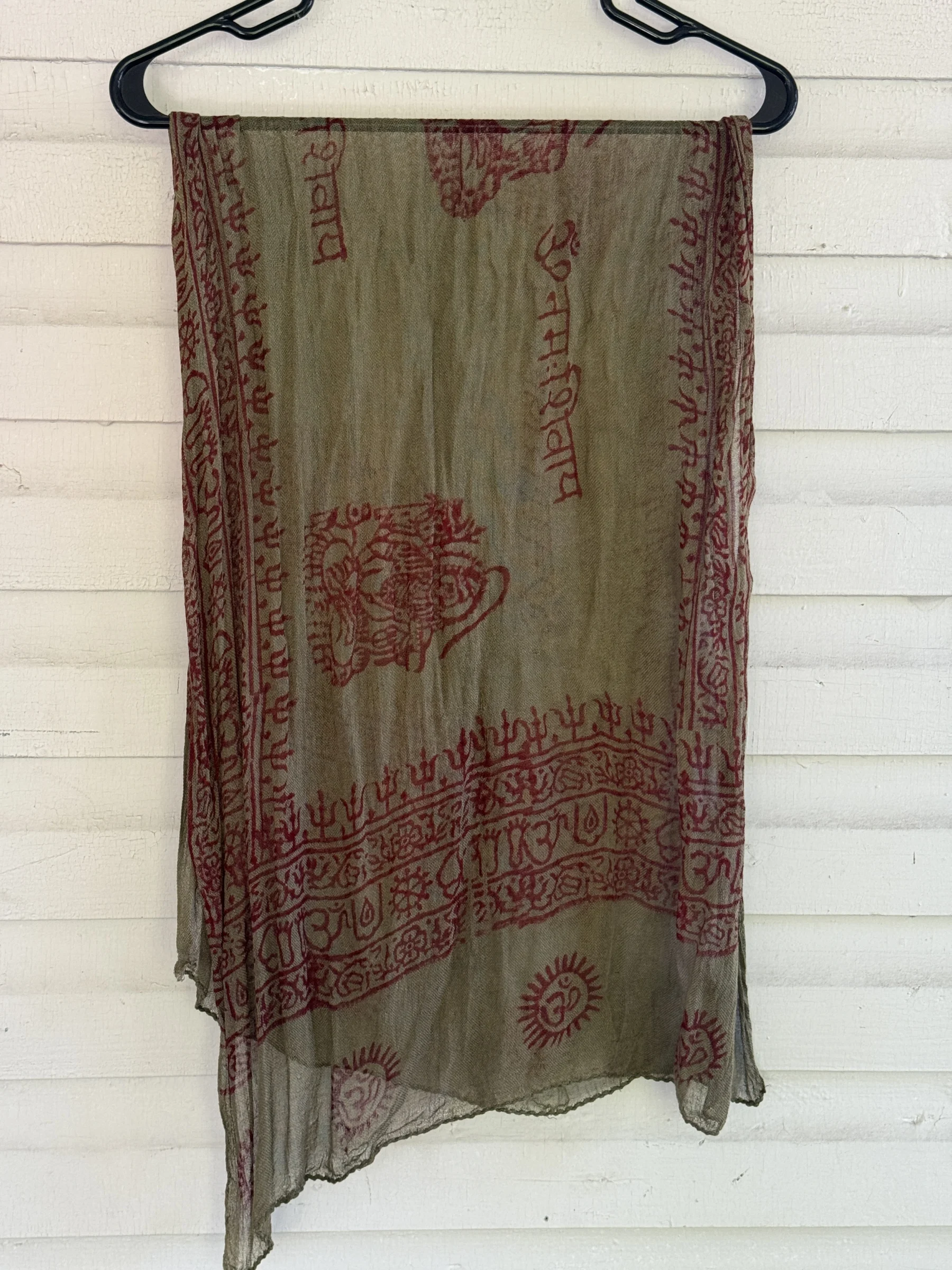 Foulard léger hippie vert kaki *Autre seconde main