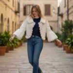 Featured thumbnail for Veste courte, manches 3/4 bouffantes. De marque Mizumi