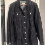 Featured thumbnail for Veste jeans longue foncé