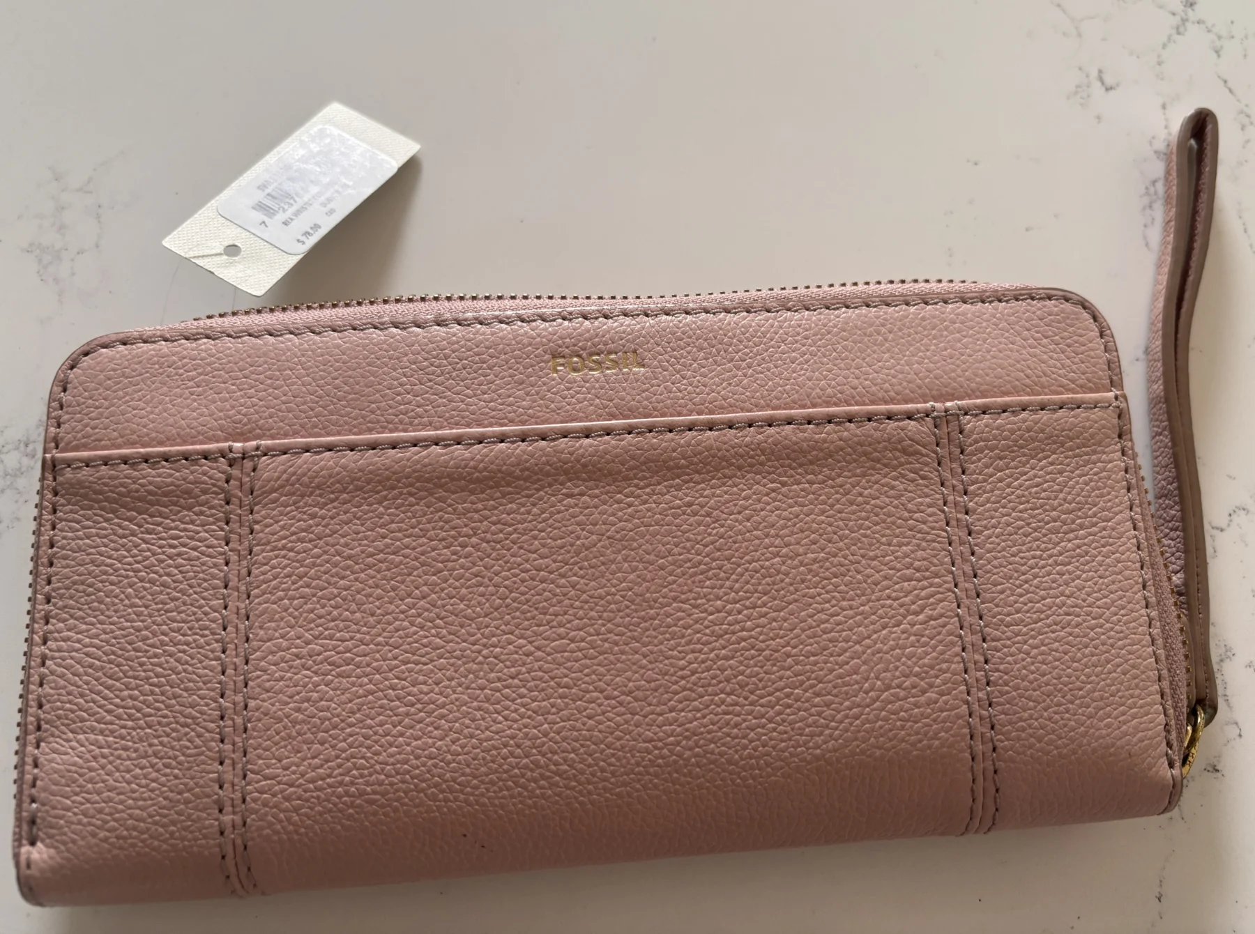 Porte monnaie en  cuir   rose de la marque Fossil *Autre seconde main