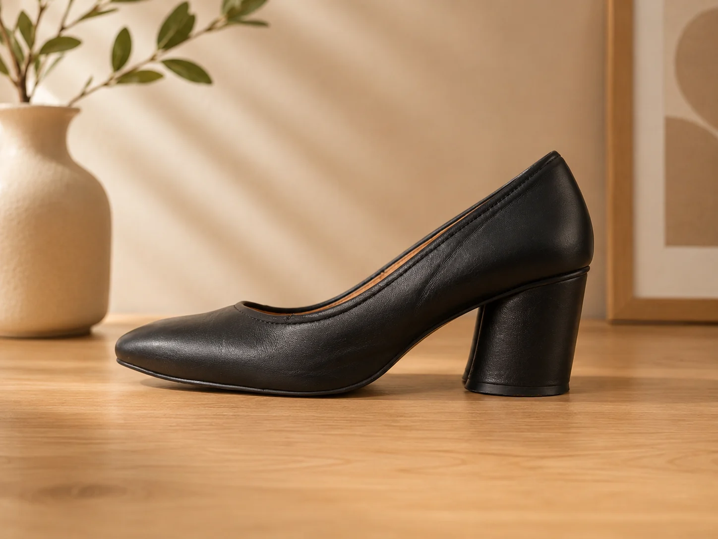 Souliers L'Intervalle en cuir noir à talon haut et bout rond Intervalle seconde main