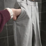 Thumbnail for Pantalon ajusté 7/8 carroté gris pâle Uniqlo