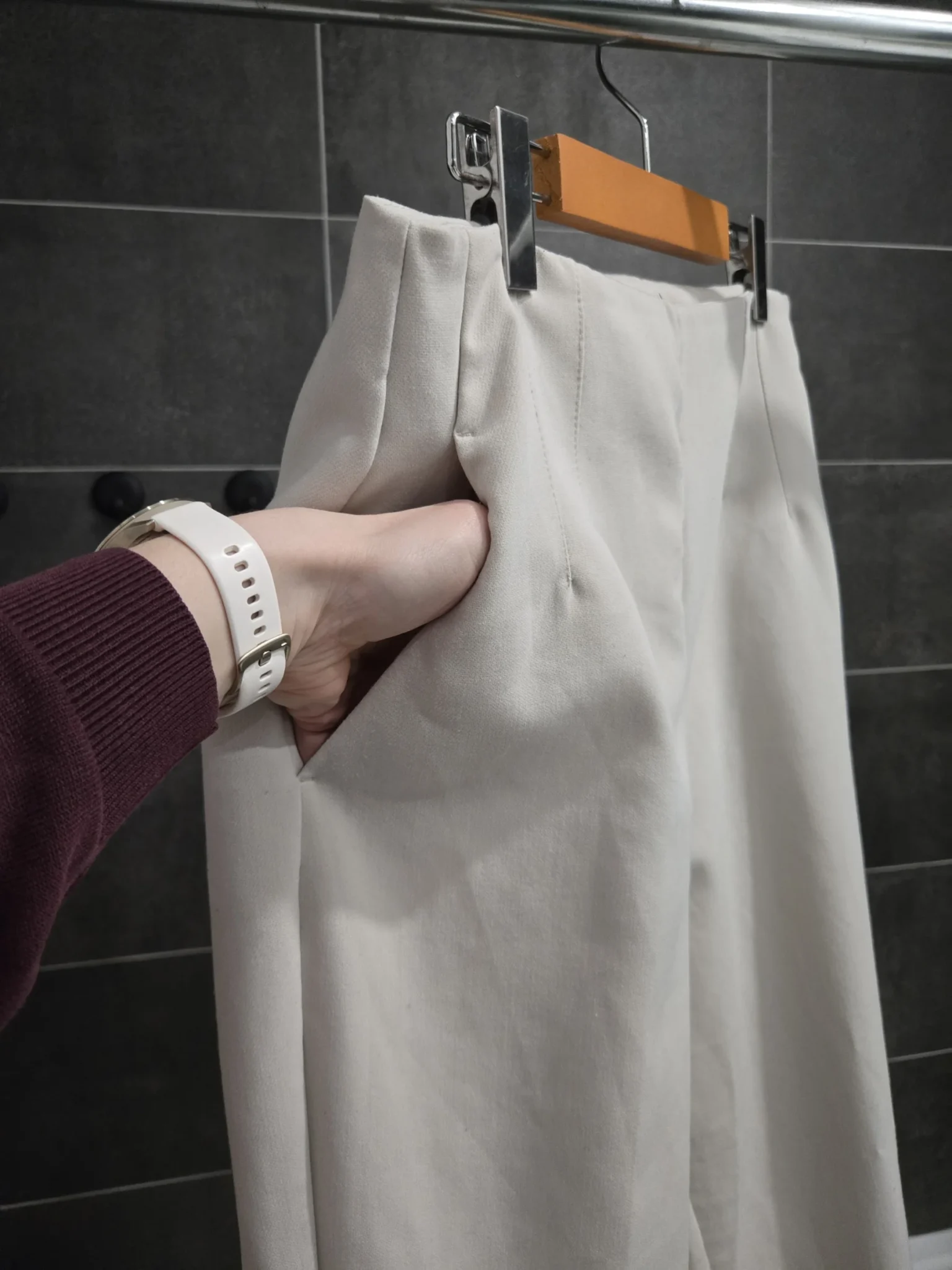 Image for Pantalon professionnel en fuseau blanc crème Dynamite