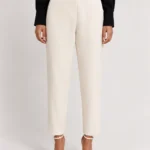 Thumbnail for Pantalon professionnel en fuseau blanc crème Dynamite
