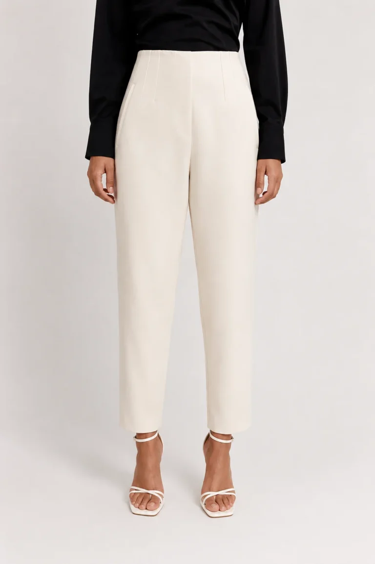 Image for Pantalon professionnel en fuseau blanc crème Dynamite
