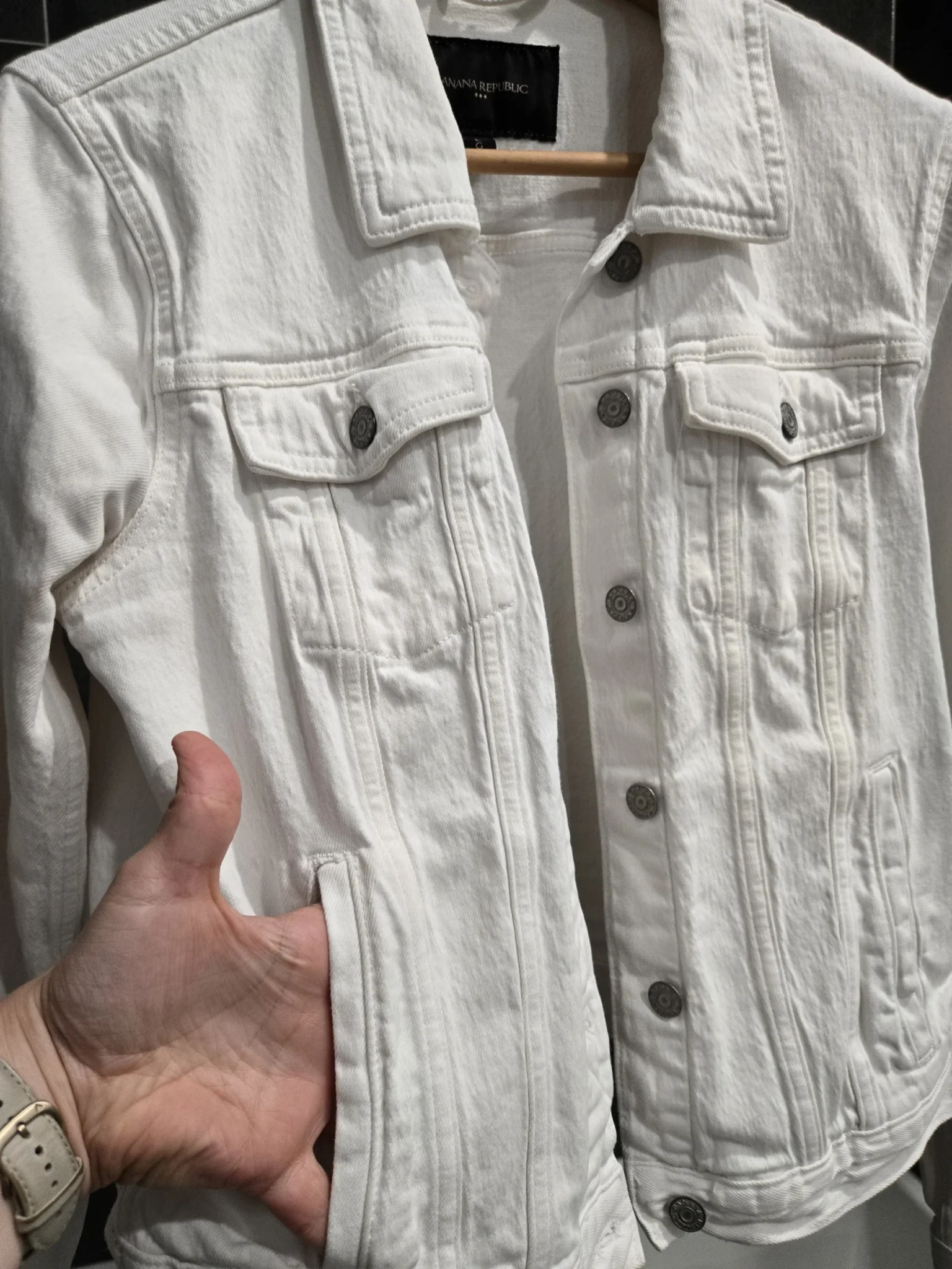 Image for Veste de jean blanc Banana Republic