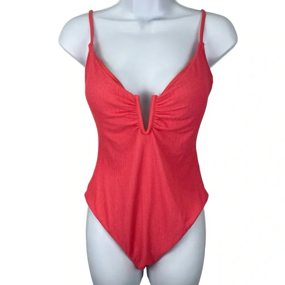 Sanctuary - Maillot de bain une pièce côtelé pour femme avec dos lacé – Taille L *Autre seconde main