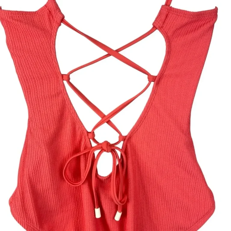 Image for Sanctuary - Maillot de bain une pièce côtelé pour femme avec dos lacé – Taille L
