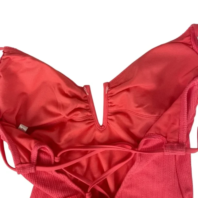 Image for Sanctuary - Maillot de bain une pièce côtelé pour femme avec dos lacé – Taille L