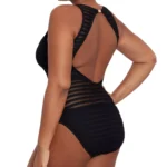 Thumbnail for Lauren Ralph Lauren – Ottoman-knit one-piece swimsuit with a boat neckline