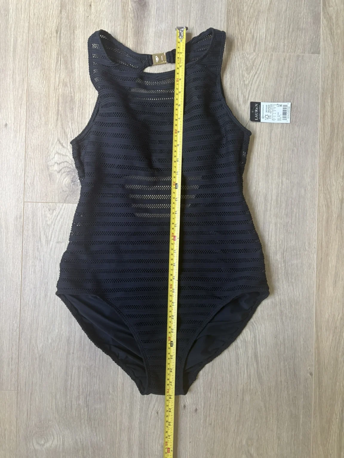Image for Lauren Ralph Lauren – Ottoman-knit one-piece swimsuit with a boat neckline