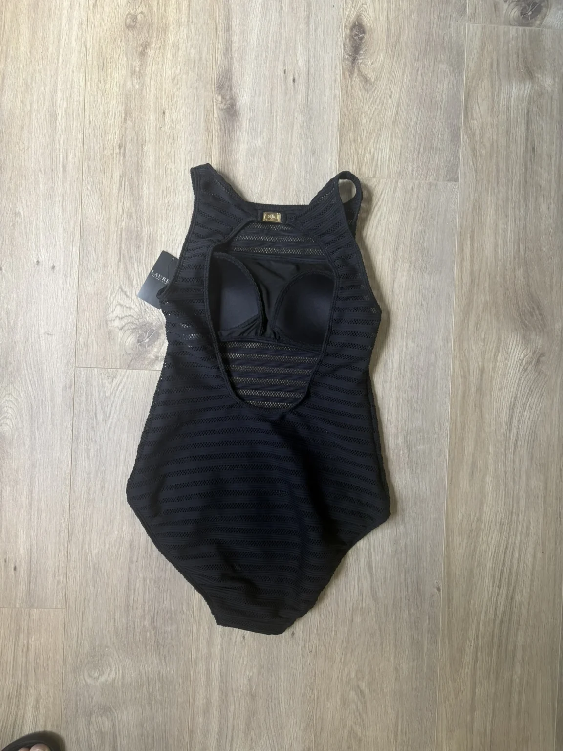 Image for Lauren Ralph Lauren – Ottoman-knit one-piece swimsuit with a boat neckline