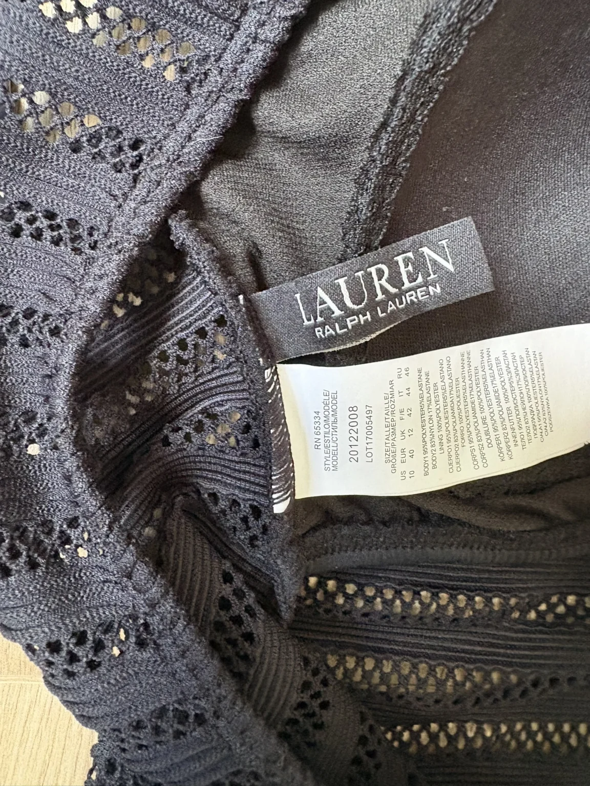Image for Lauren Ralph Lauren – Ottoman-knit one-piece swimsuit with a boat neckline