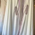 Thumbnail for Djellaba blanche avec Cape – Très Chic / VINTAGE