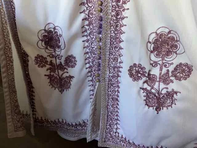 Image for Djellaba blanche avec Cape – Très Chic / VINTAGE