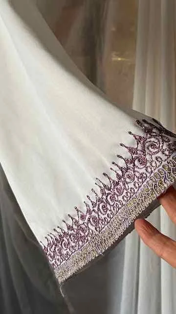Image for Djellaba blanche avec Cape – Très Chic / VINTAGE
