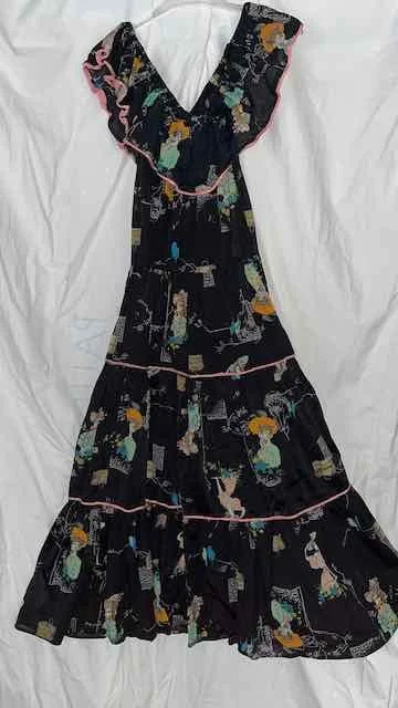 Featured image for Robe gitane noire à motifs - Original / VINTAGE