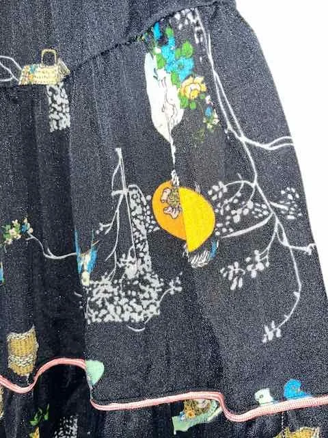 Image for Robe gitane noire à motifs - Original / VINTAGE