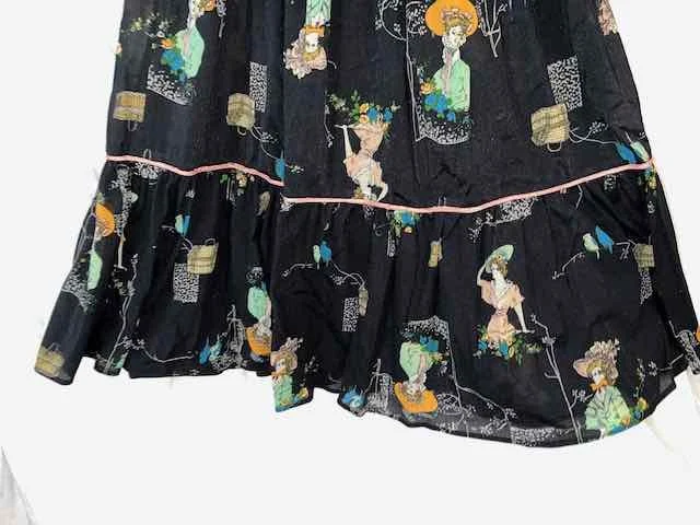 Image for Robe gitane noire à motifs - Original / VINTAGE