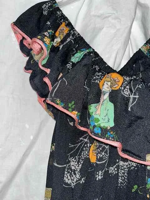 Image for Robe gitane noire à motifs - Original / VINTAGE