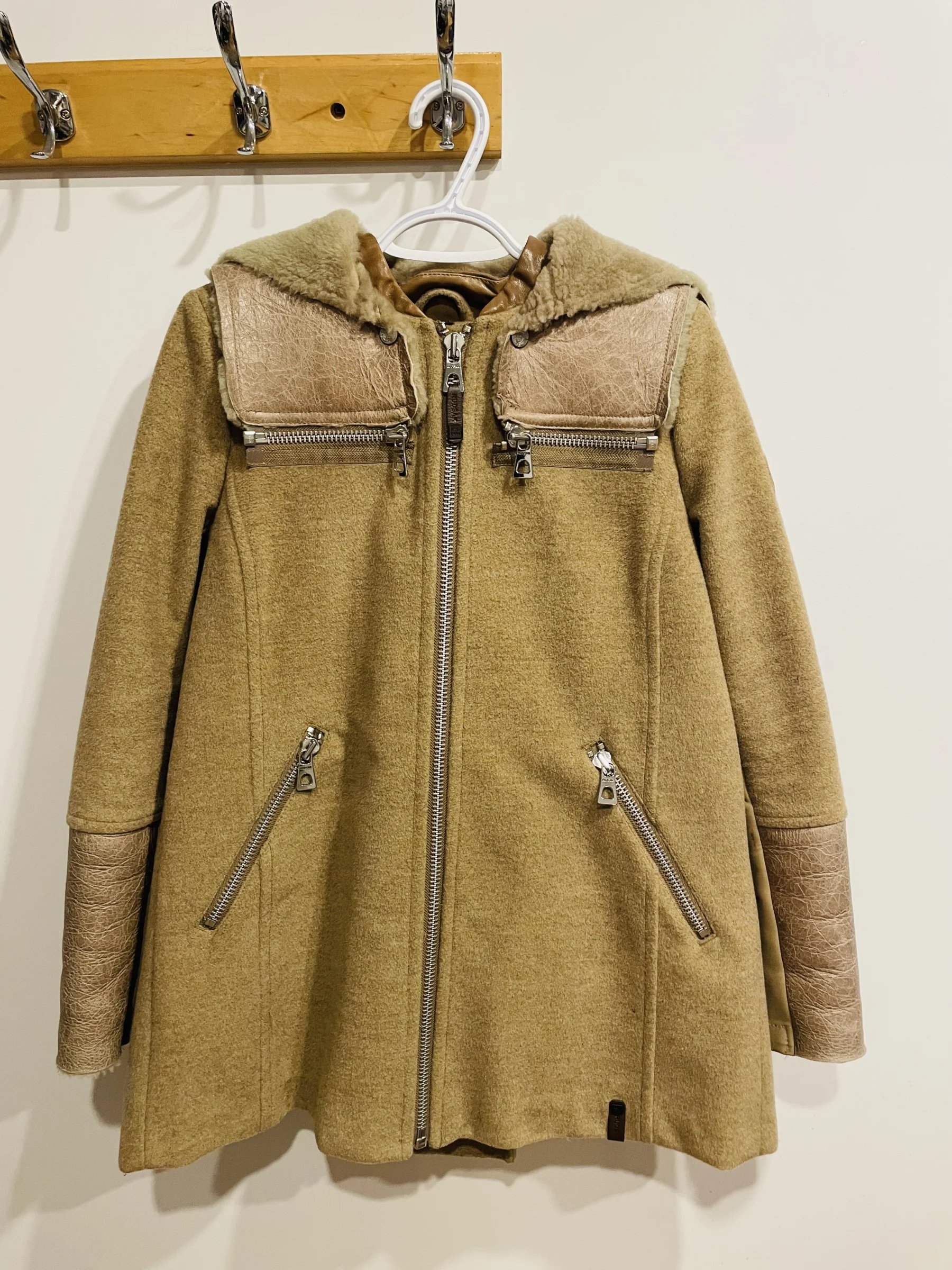 Veste pour femme fourrure et laine vintage - RUDSAK - taille petit Rudsak seconde main