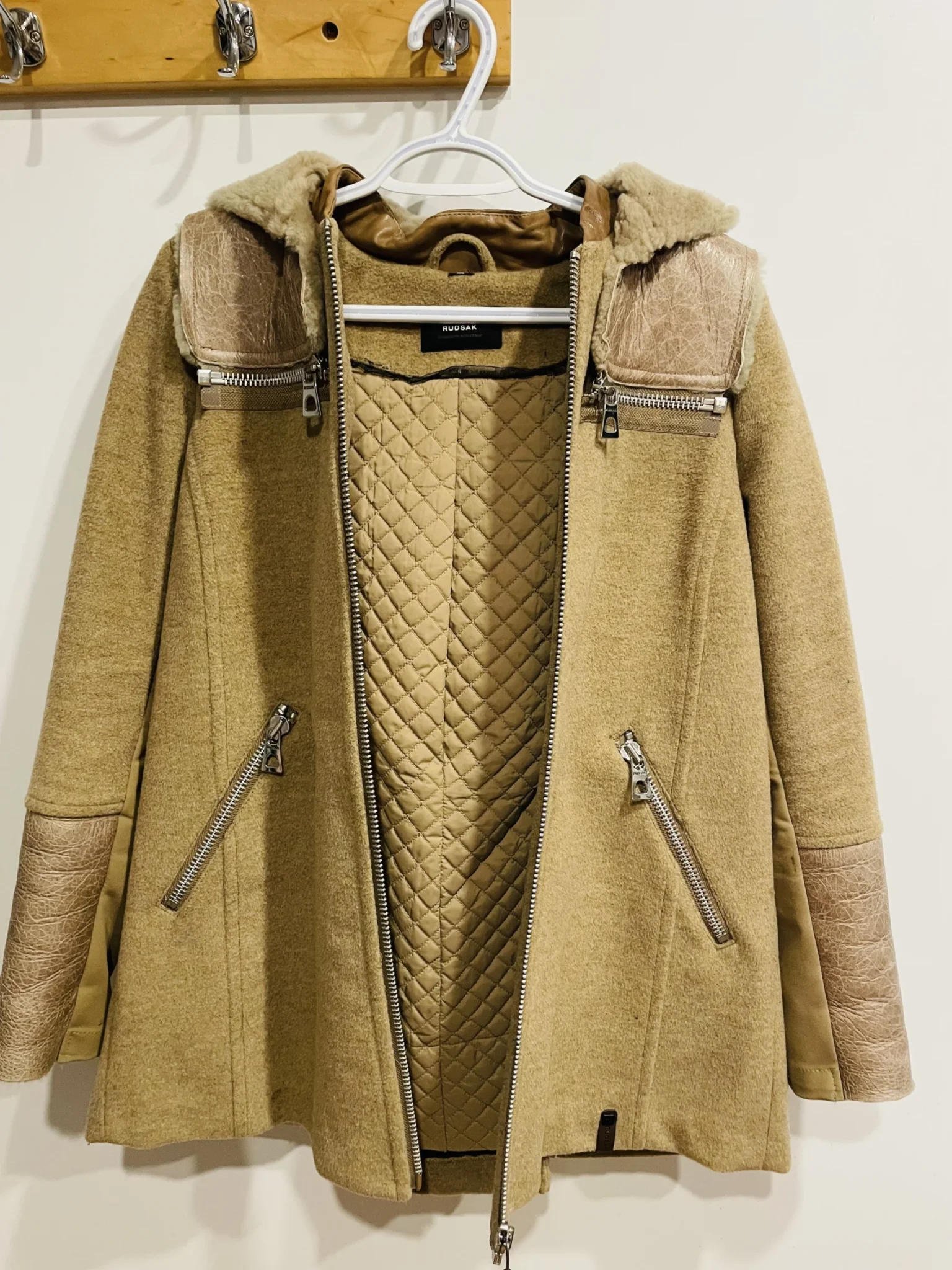Image for Veste pour femme fourrure et laine vintage - RUDSAK - taille petit
