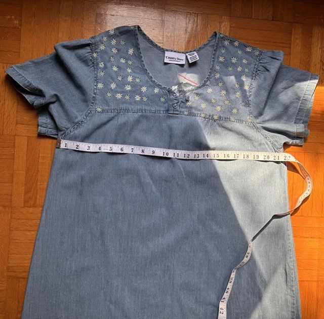 Image for Robe en denim L brodée neuve