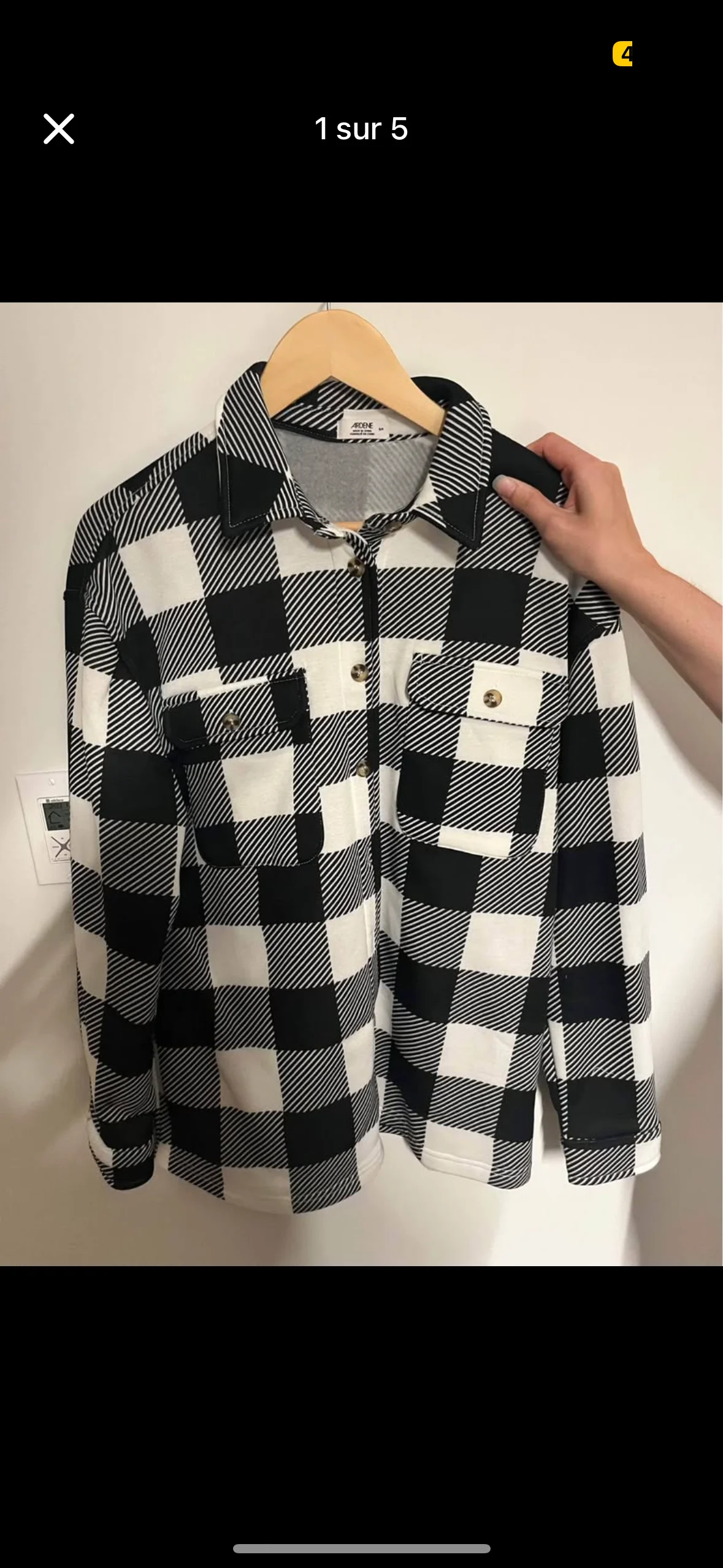 Veste chemise à carreaux noire et blanche ardene neuve jamais portée size small Ardene seconde main