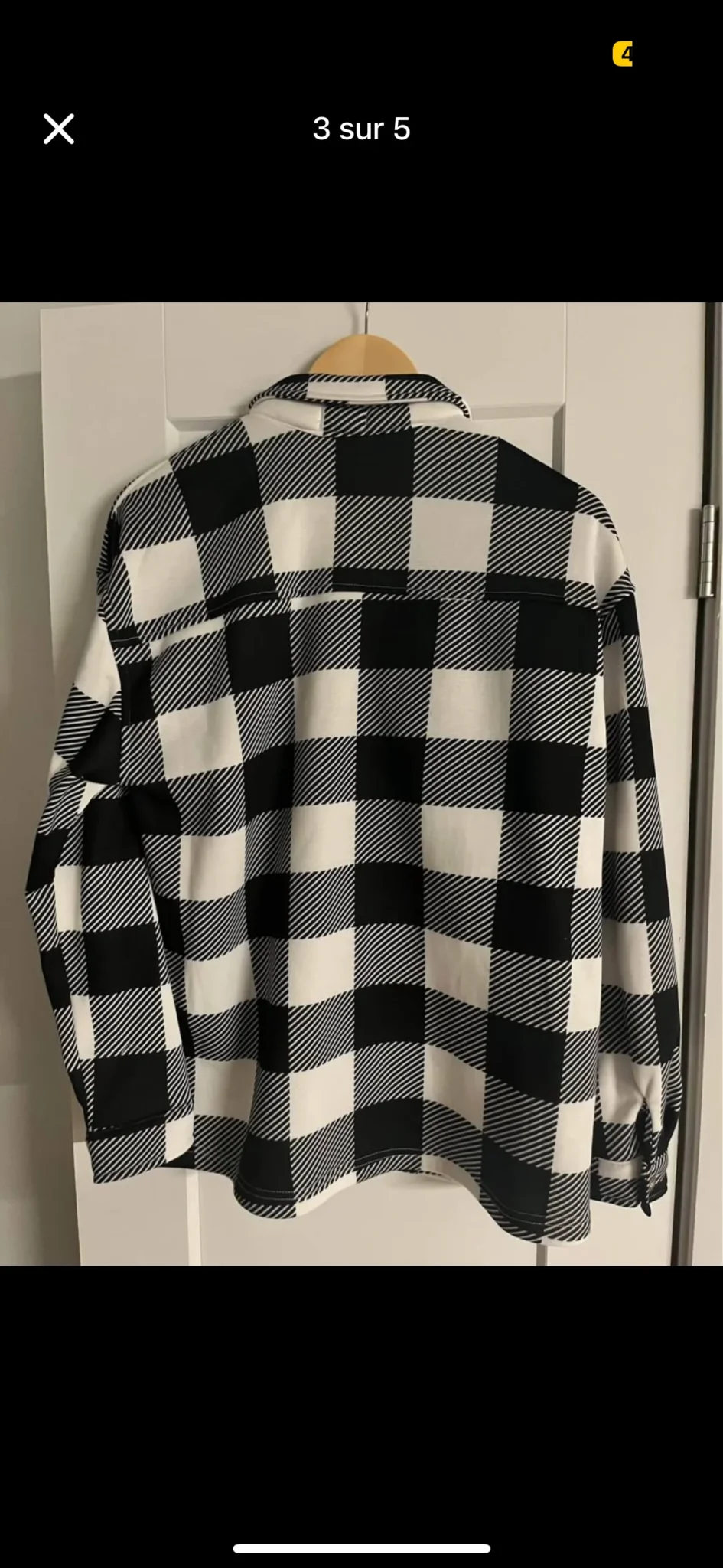 Image for Veste chemise à carreaux noire et blanche ardene neuve jamais portée size small